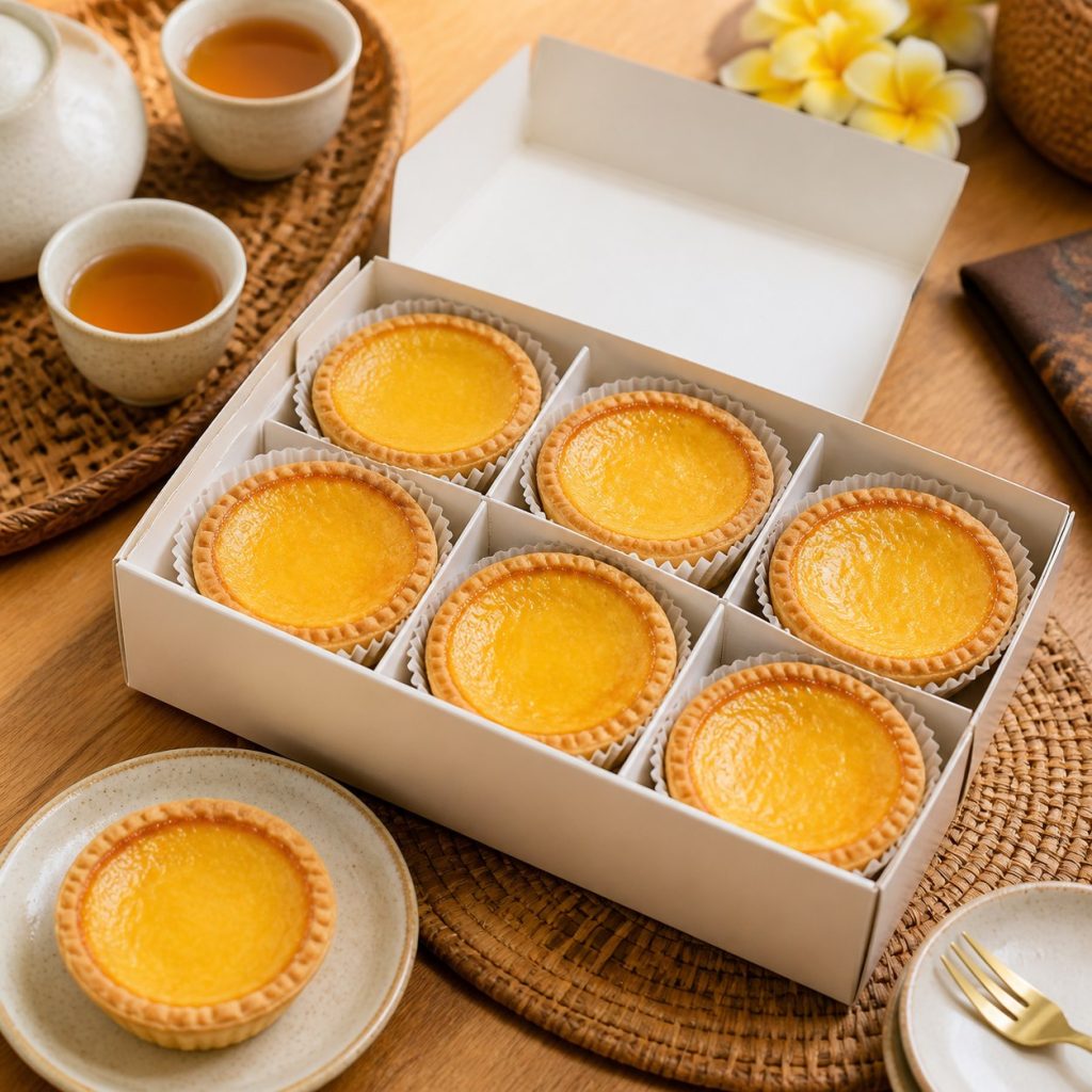 Pie susu Bali dalam kotak oleh-oleh untuk keluarga